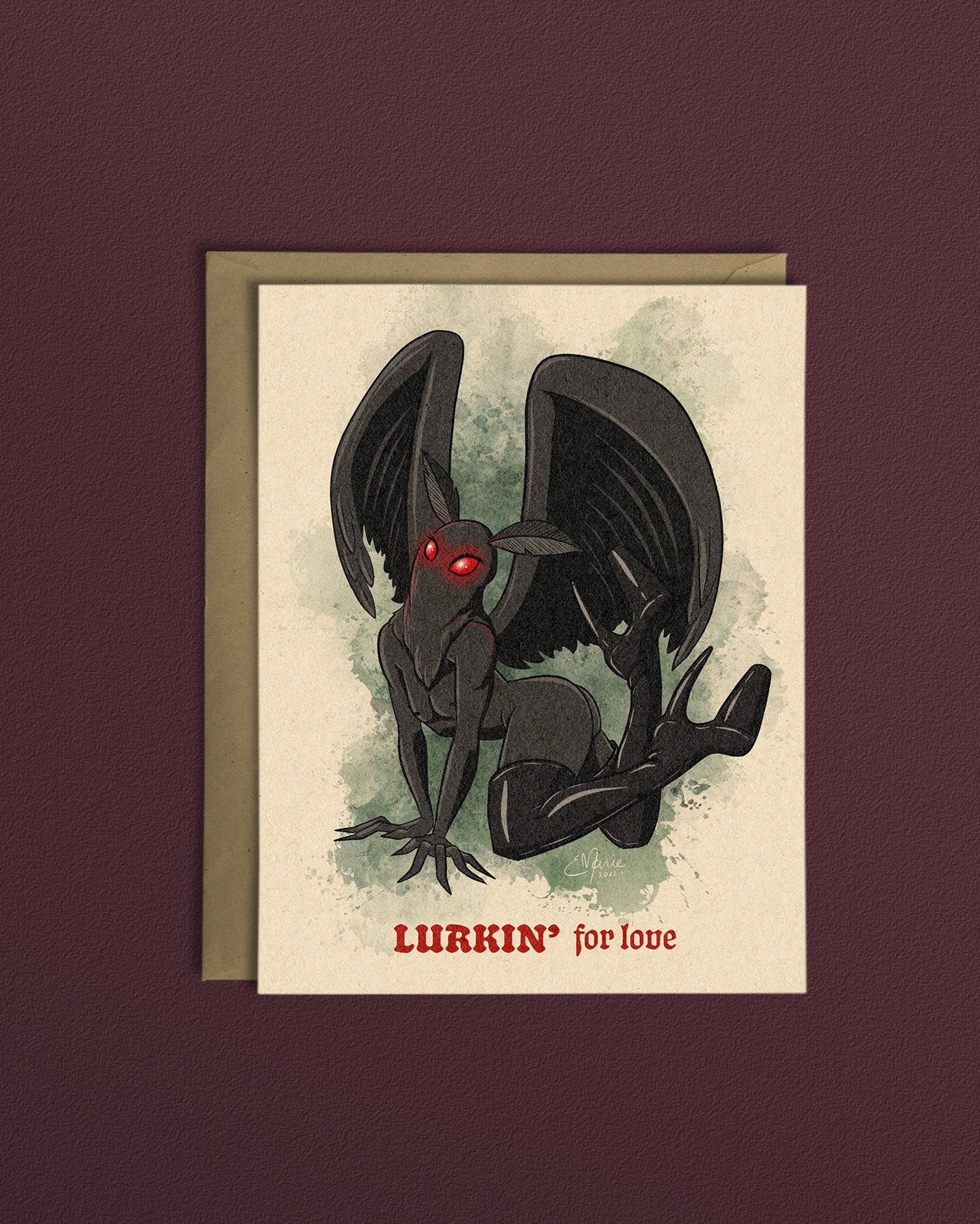 MothThem Lurkin' For Love Greeting Card