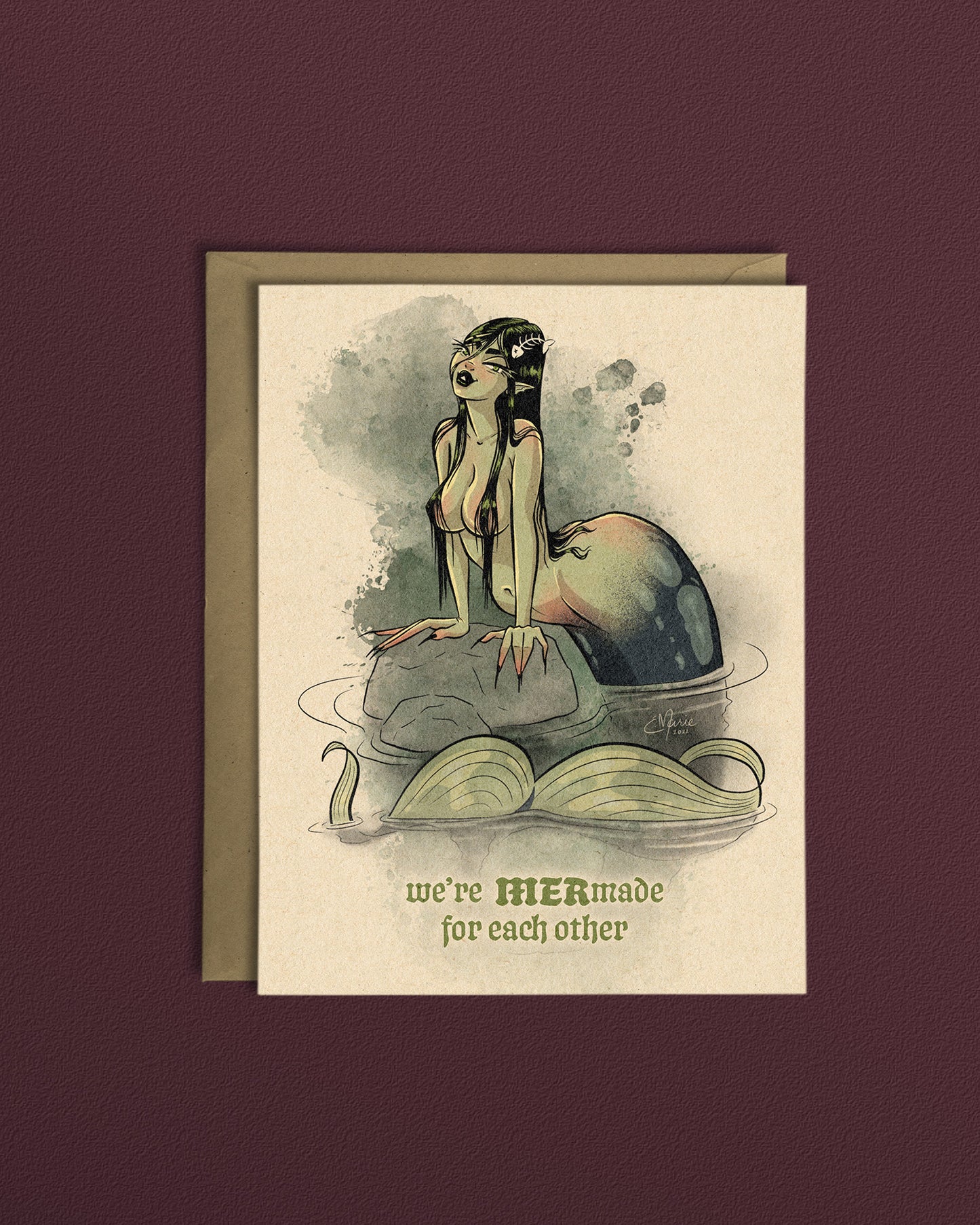 Rusalka Mer-made For Each Other Greeting Card