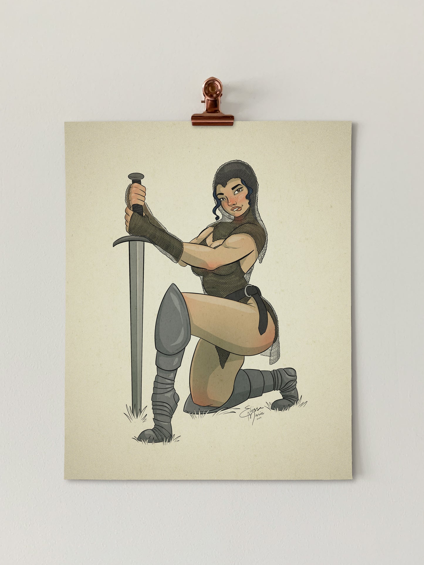 Knight Pin-Up Art Print