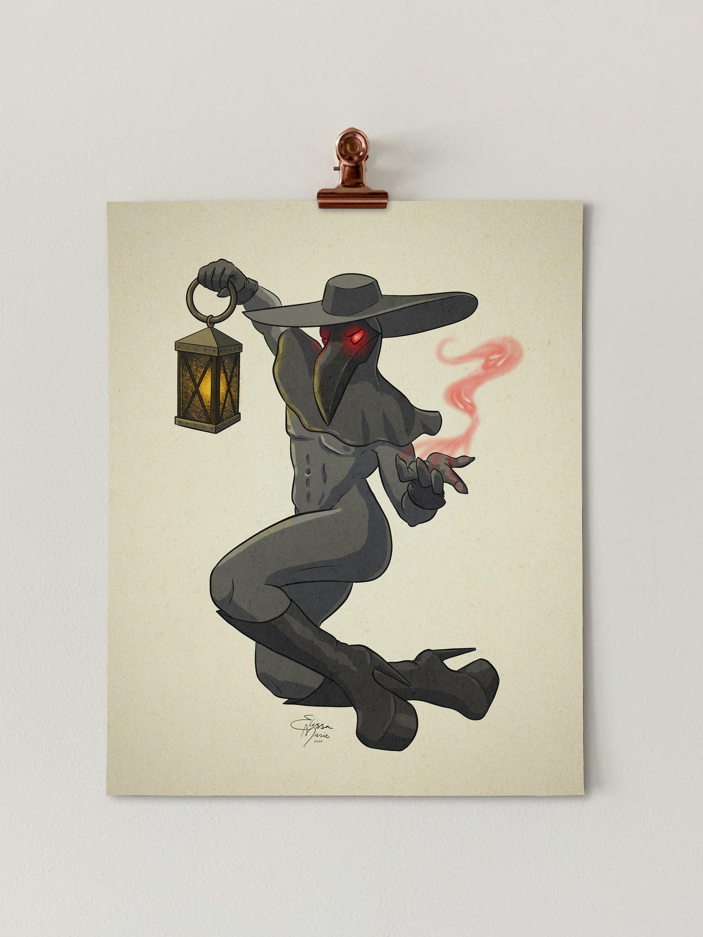 Plague Doctor Pin-Up Art Print