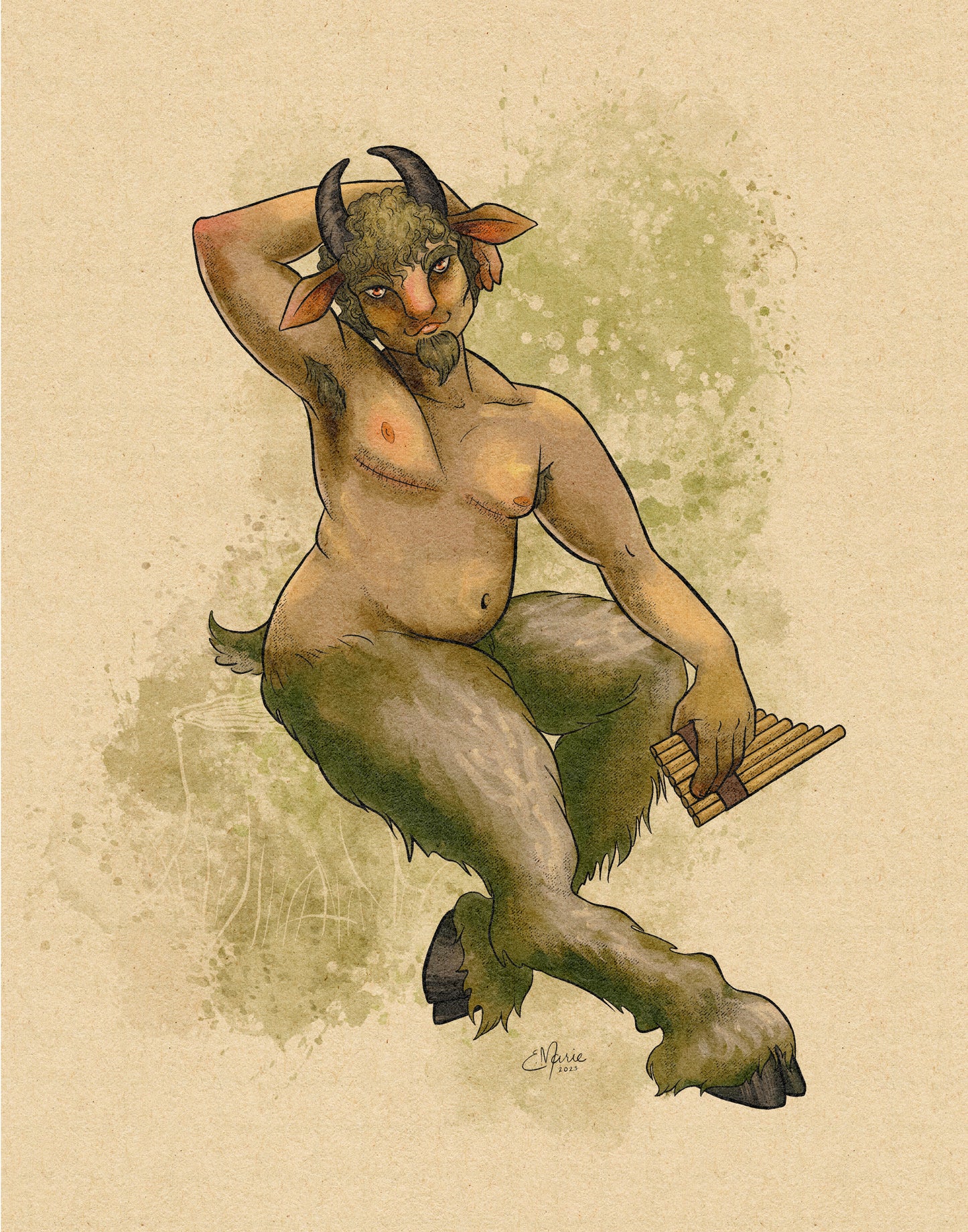 Satyr Pinup Art Print