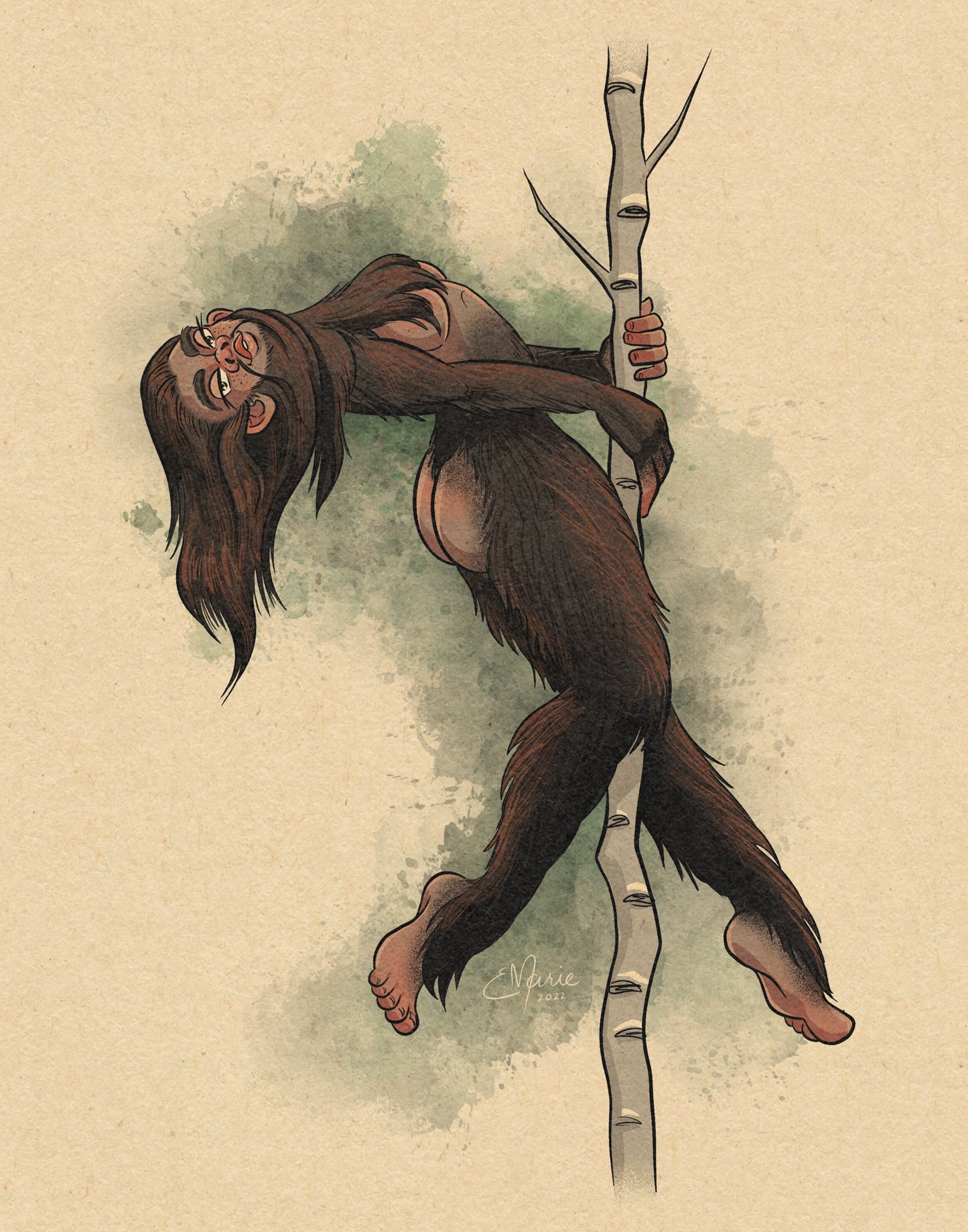 Sasquatch Pinup Art Print