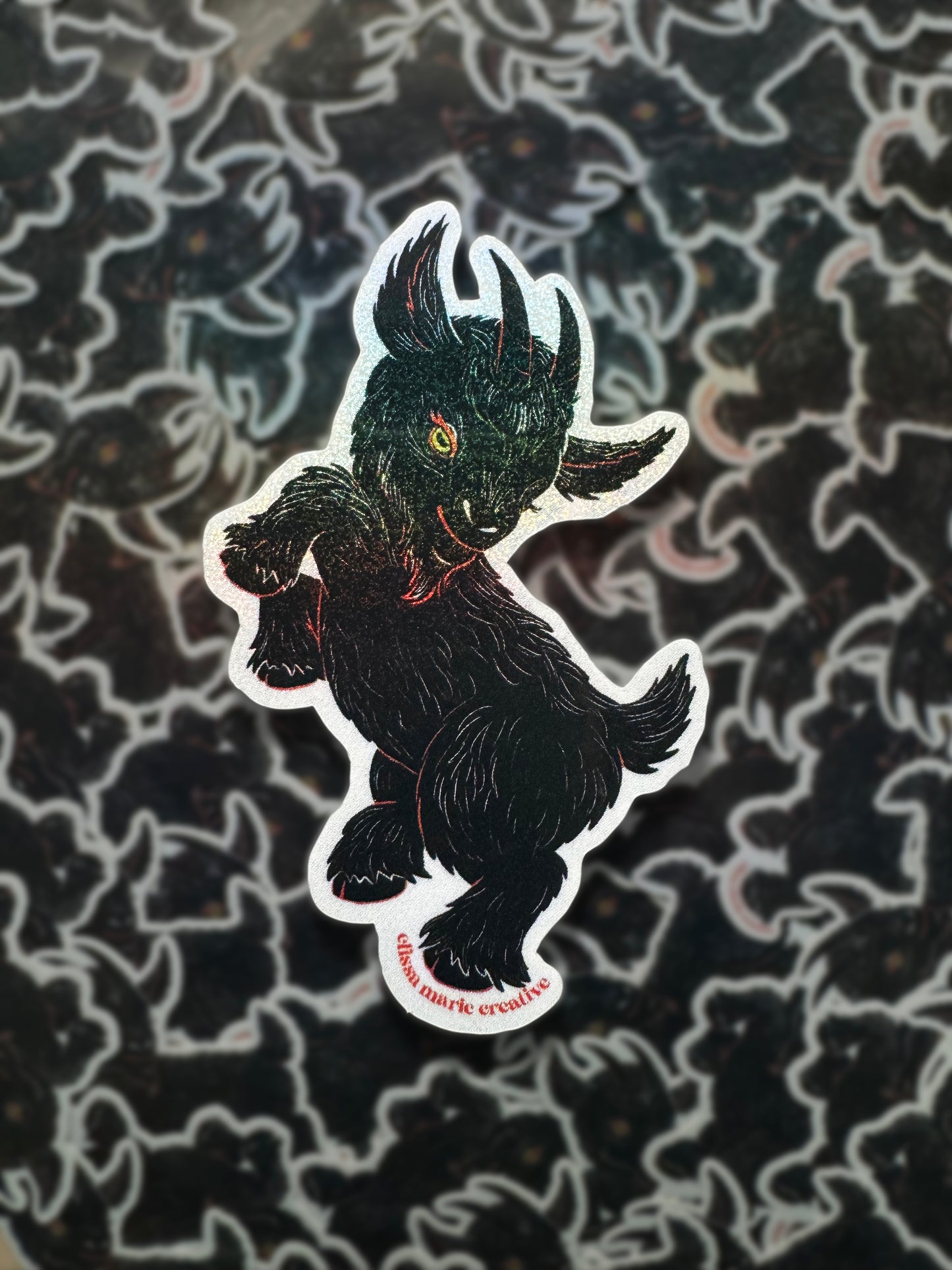 Baby Black Phillip Glitter Sticker