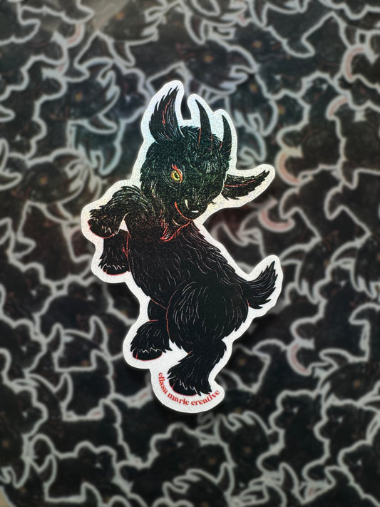 Baby Black Phillip Glitter Sticker