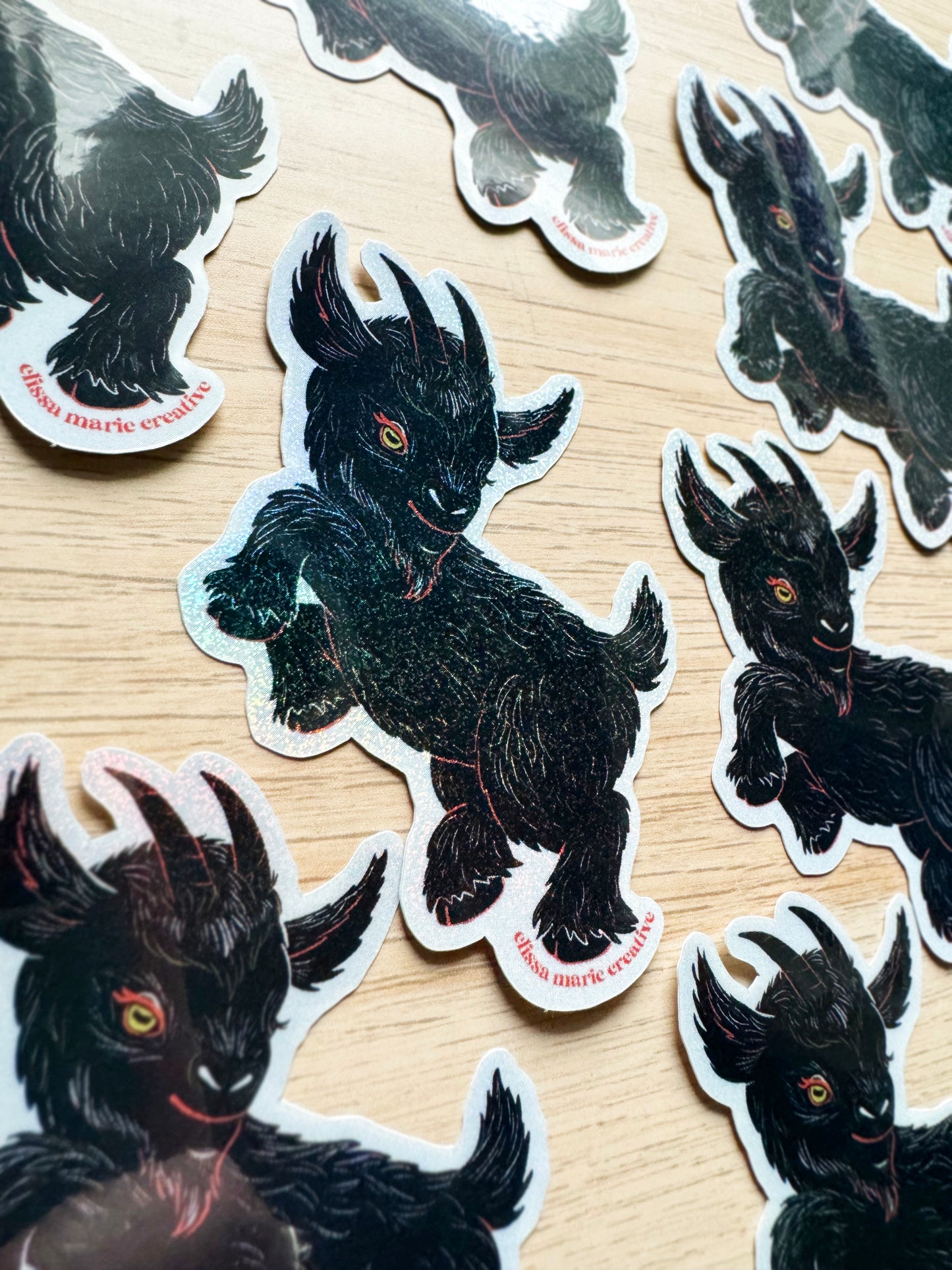Baby Black Phillip Glitter Sticker