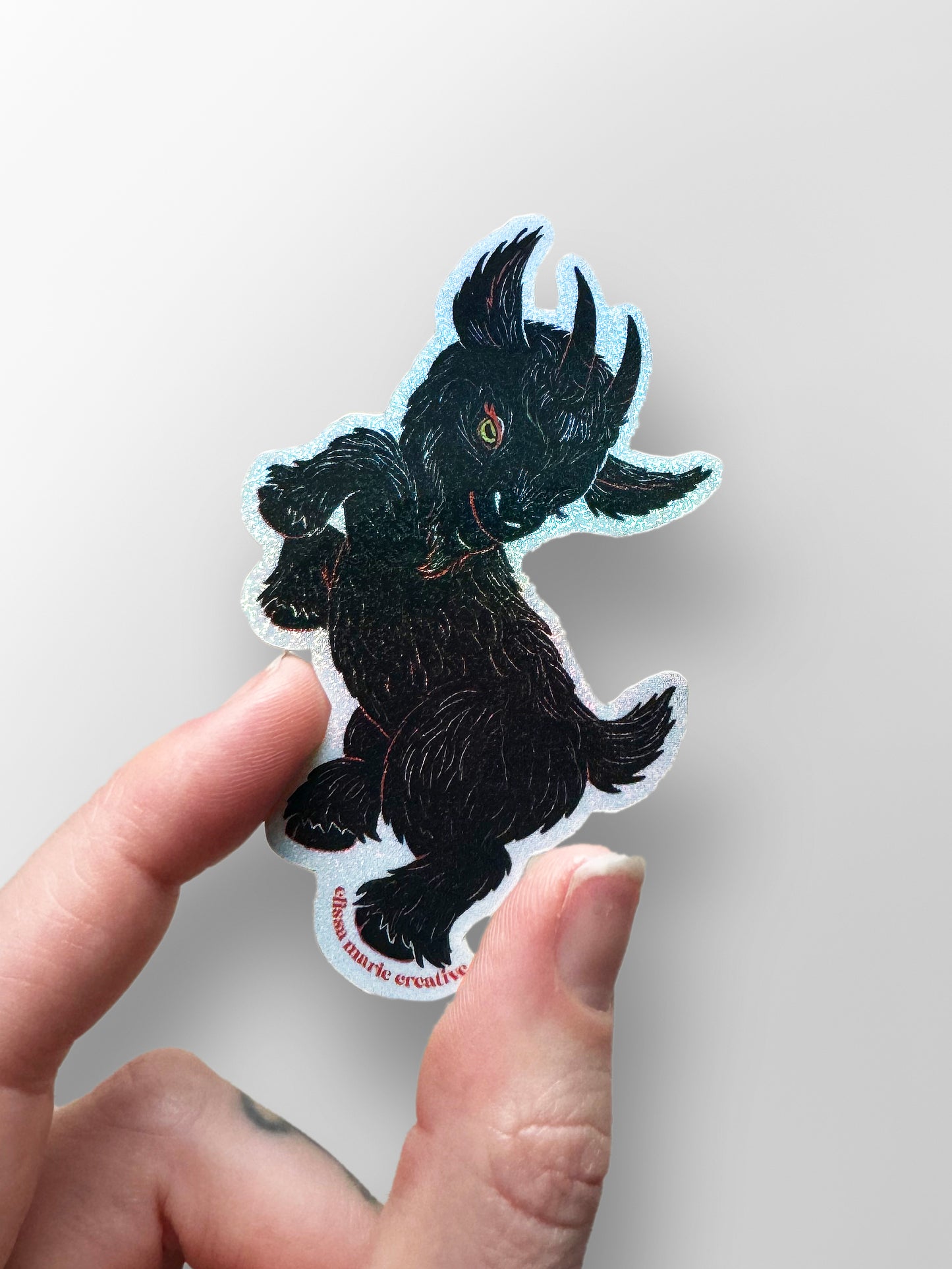 Baby Black Phillip Glitter Sticker