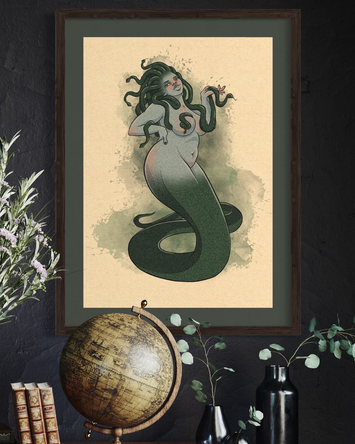 Gorgon Pinup Art Print – Elissa Marie Creative gorgon-pinup-art-print-elissa-marie-creative