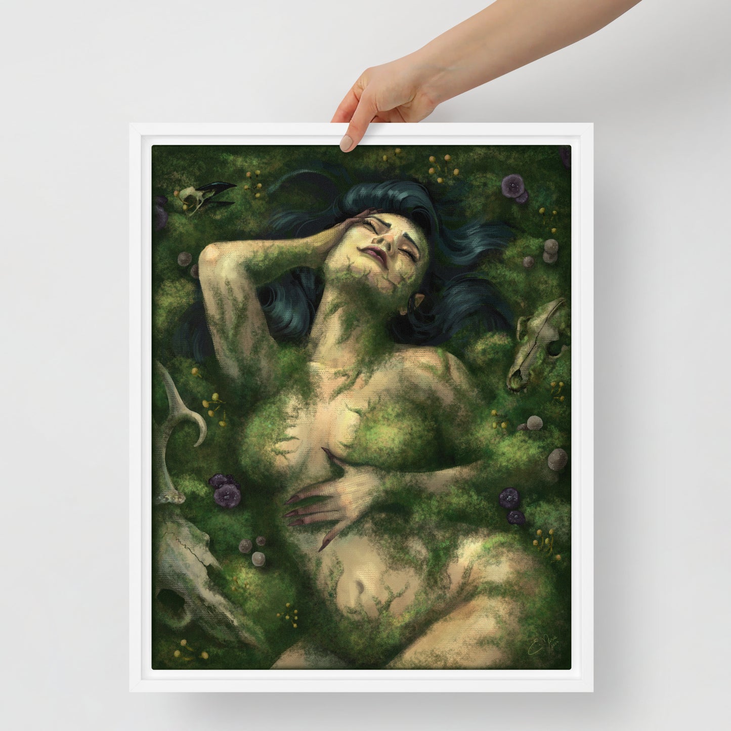 Consumed by Moss Framed Canvas Print