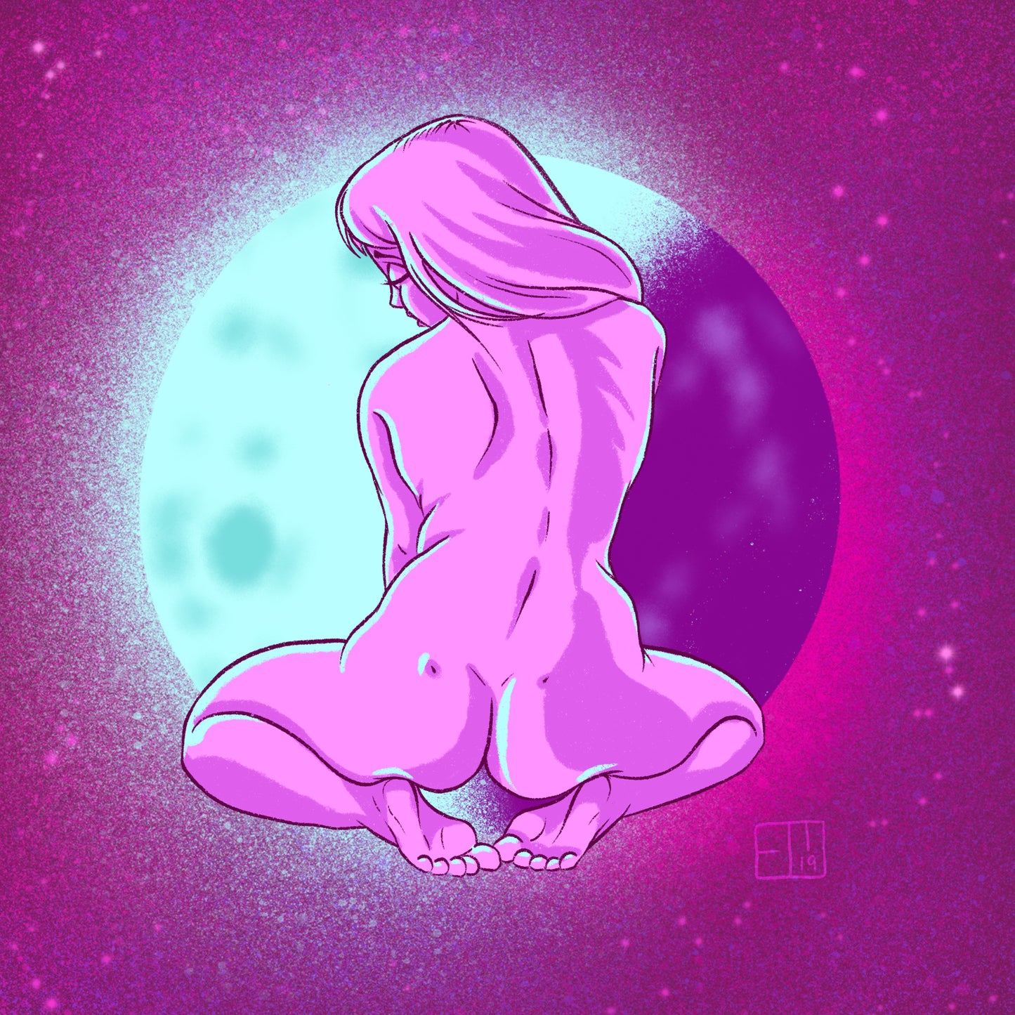 Moon Ladies: Sensual Art Print