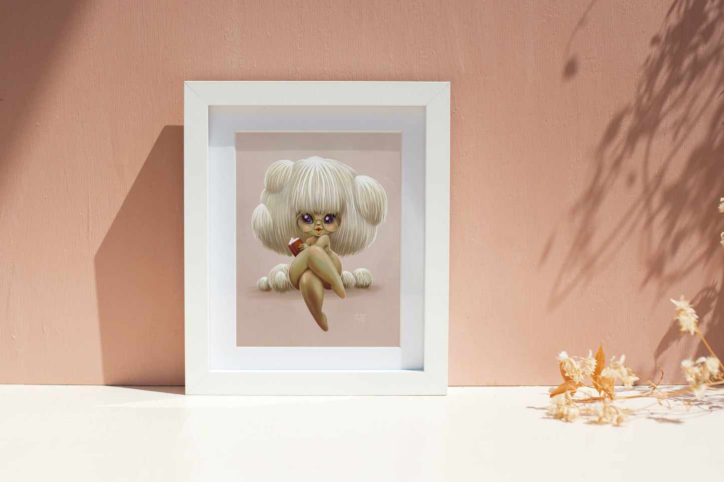 Lion's Mane Shroom Babe Art Print