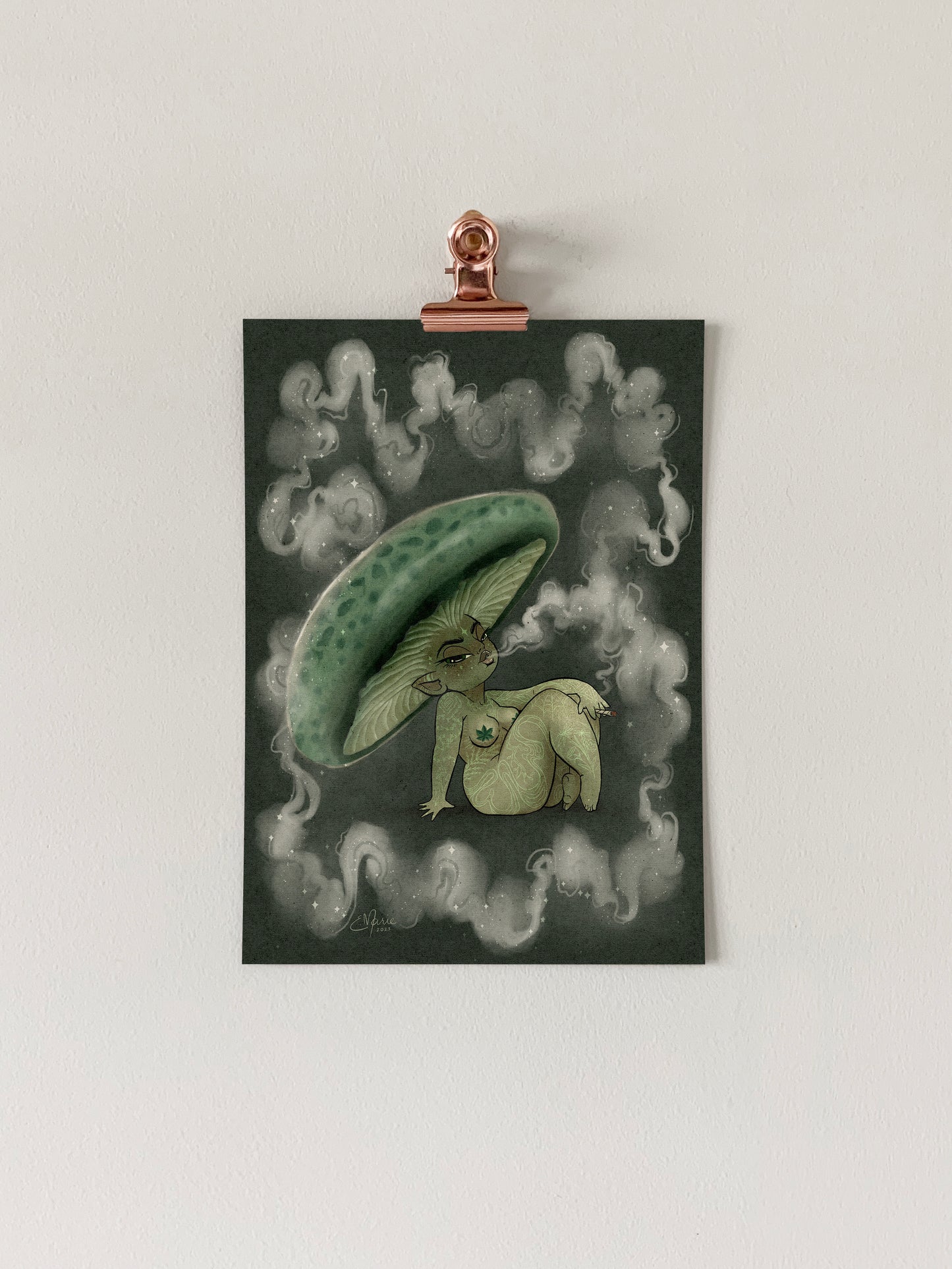 Green Russula Shroomie Art Print