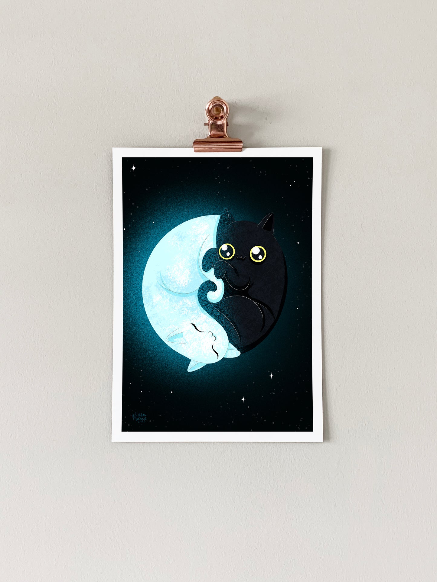 Quarter Mewn Art Print