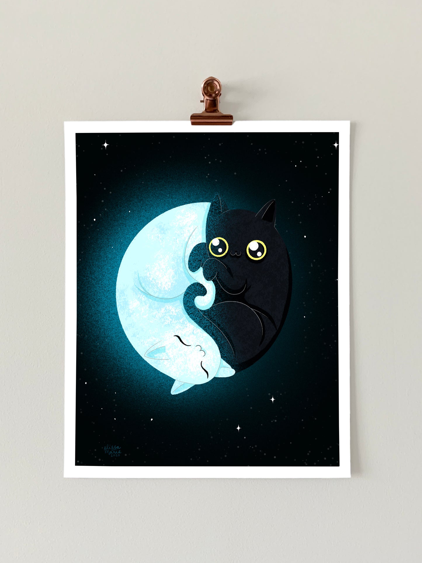 Quarter Mewn Art Print