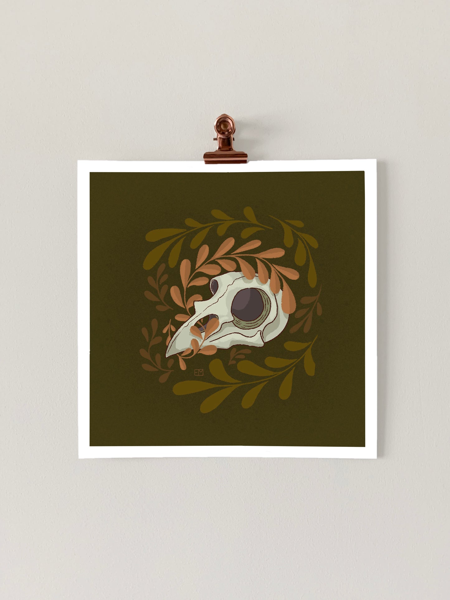 Mini Bird Skull Art Print