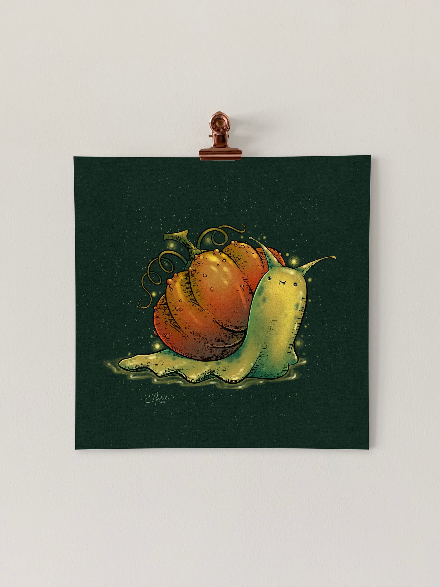 Pumpkin Snail Art Print