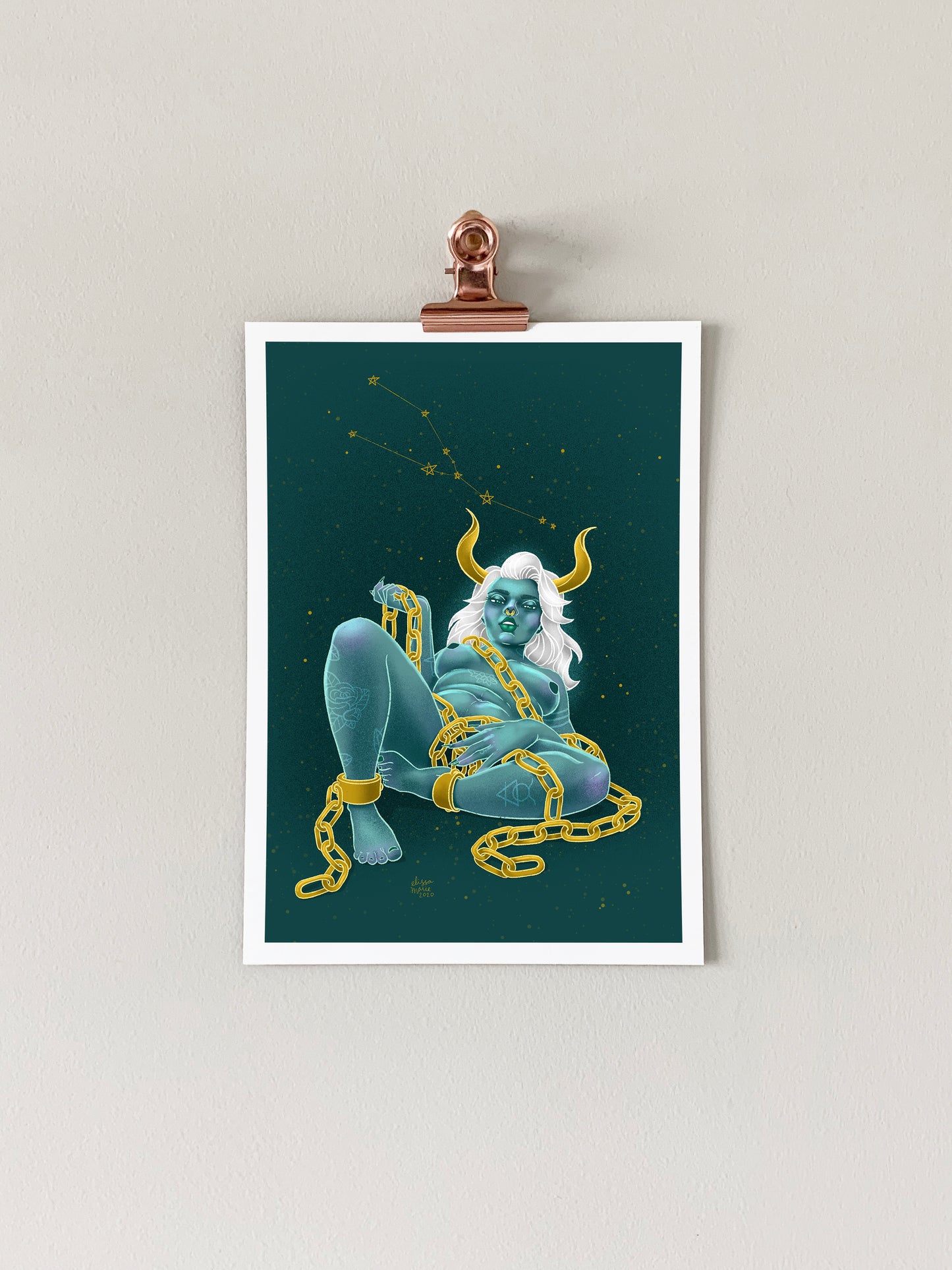 Taurus Babe Zodiac Art Print