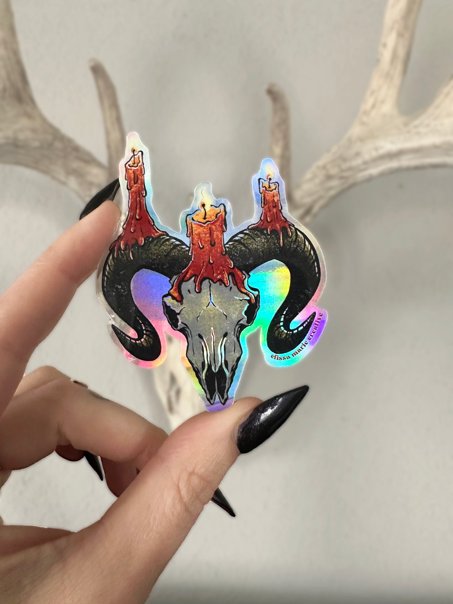 Ram Skull Holo Sticker