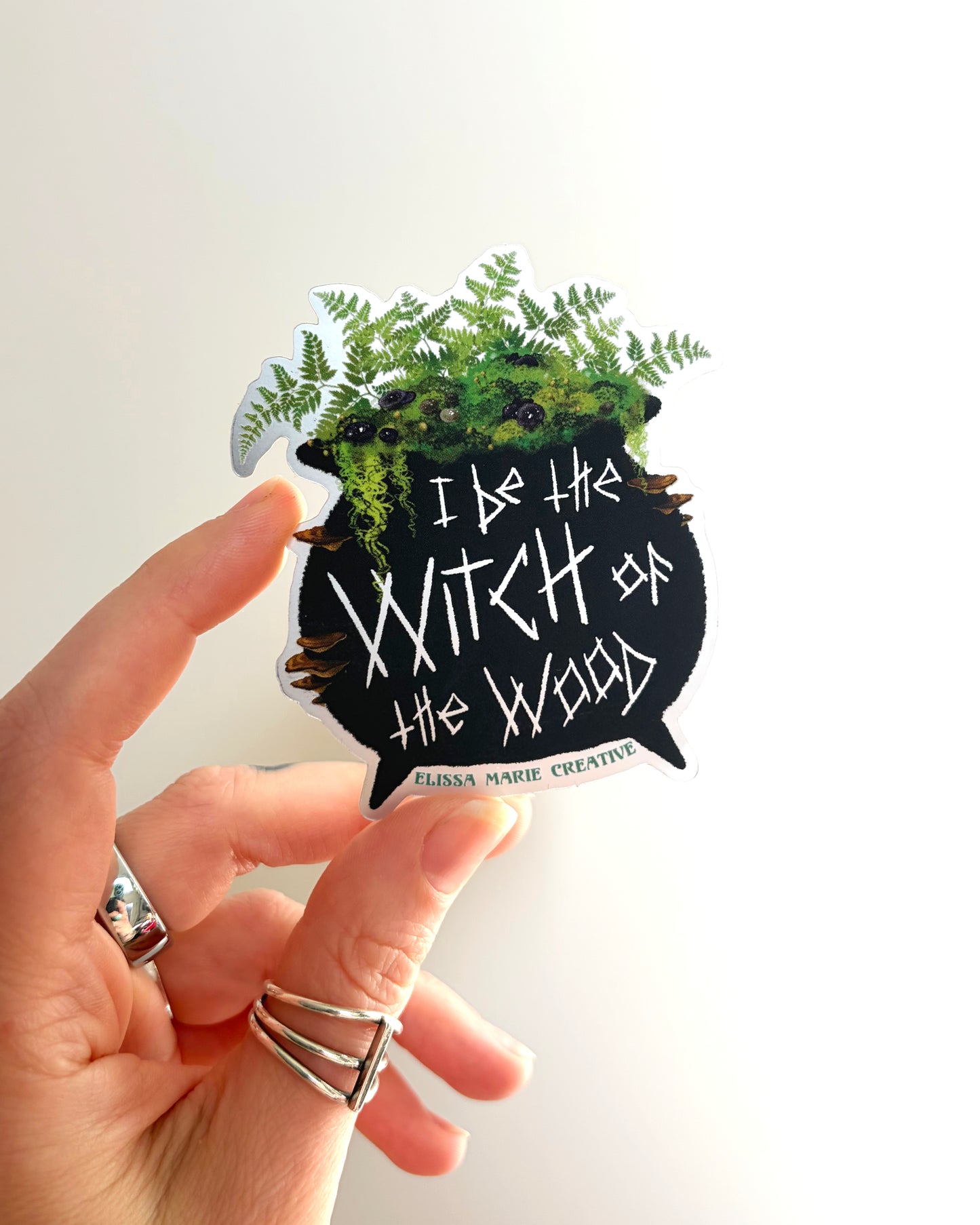 Witch of the Wood Silver Metallic Sticker