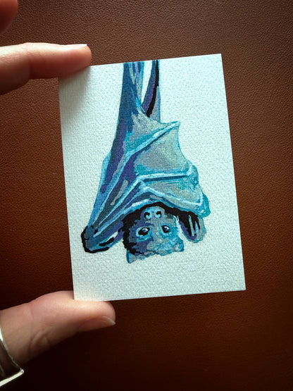 Blue Bat Limited Edition ACEO Mini Art Print
