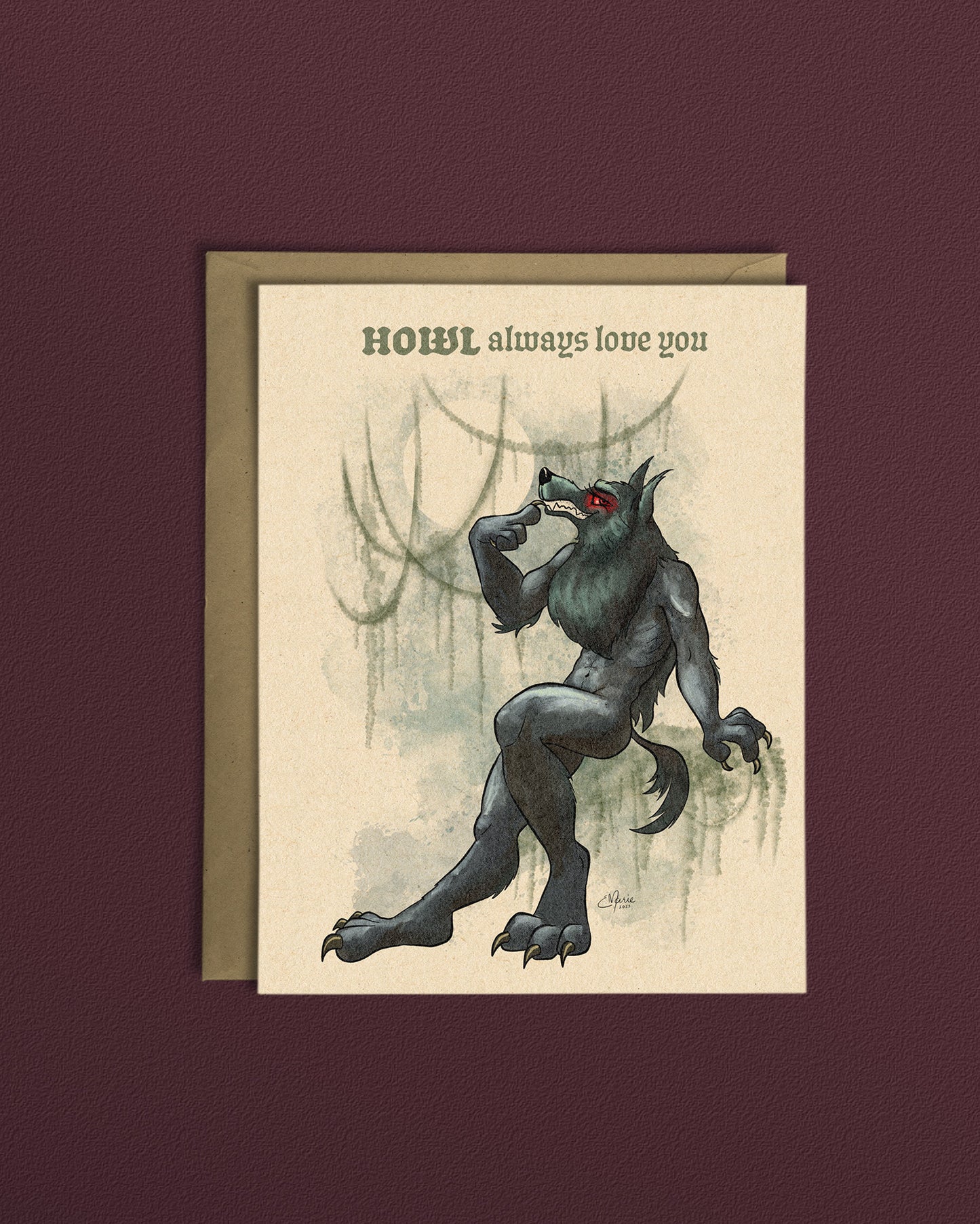 Rougarou Howl Always Love You Greeting Card