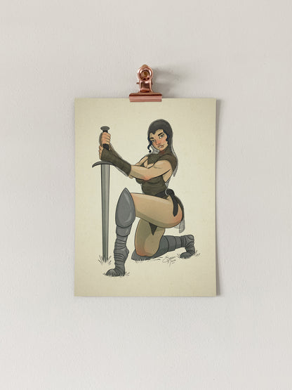 Knight Pin-Up Art Print