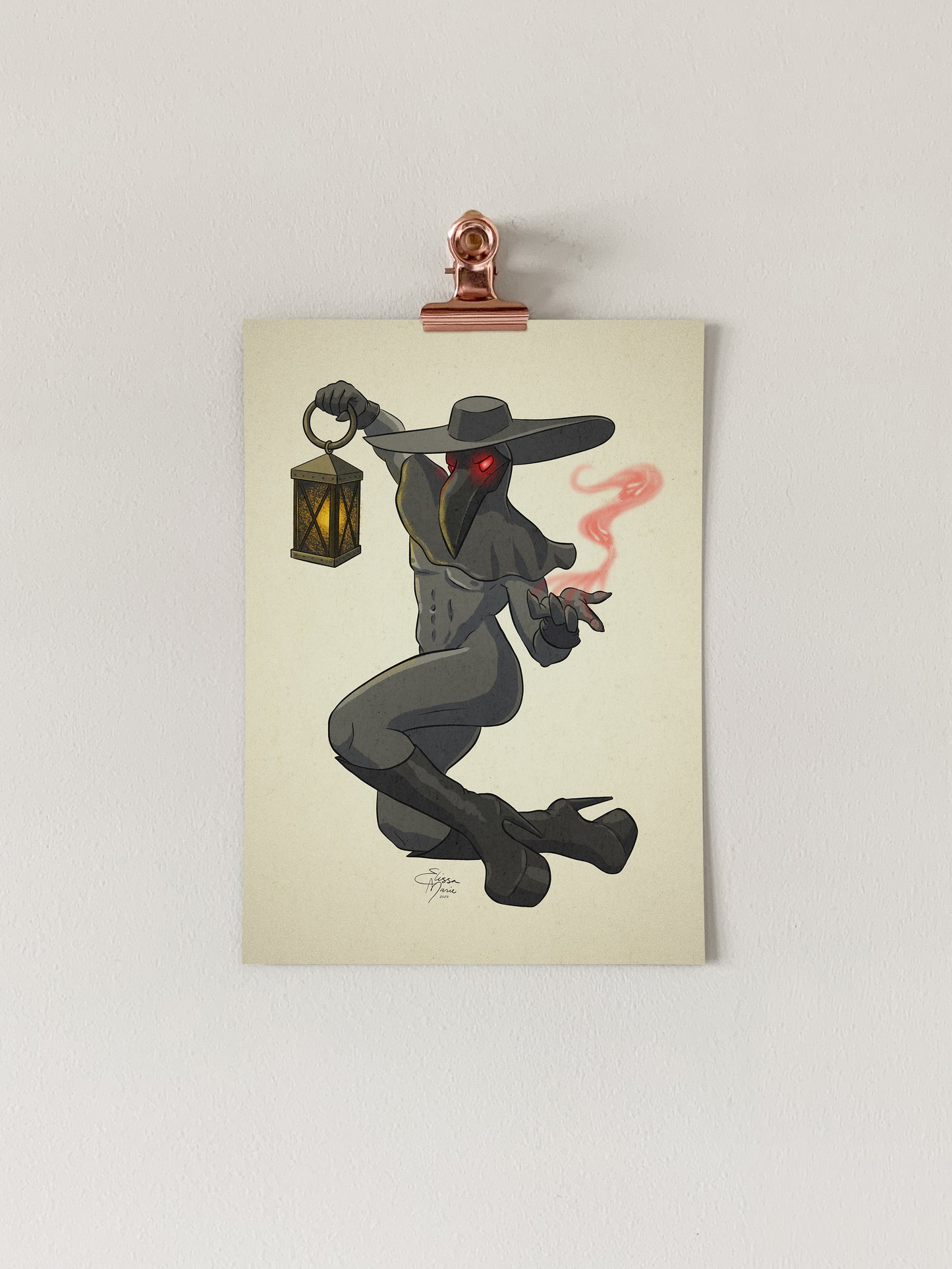 Plague Doctor Pin-Up Art Print