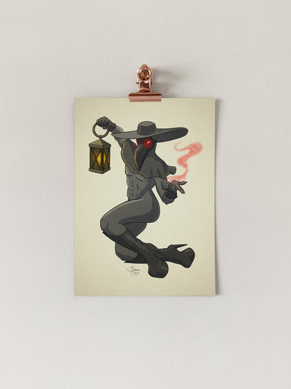Plague Doctor Pin-Up Art Print