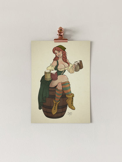 Tavern Wench Pin-Up Art Print