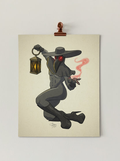 Plague Doctor Pin-Up Art Print