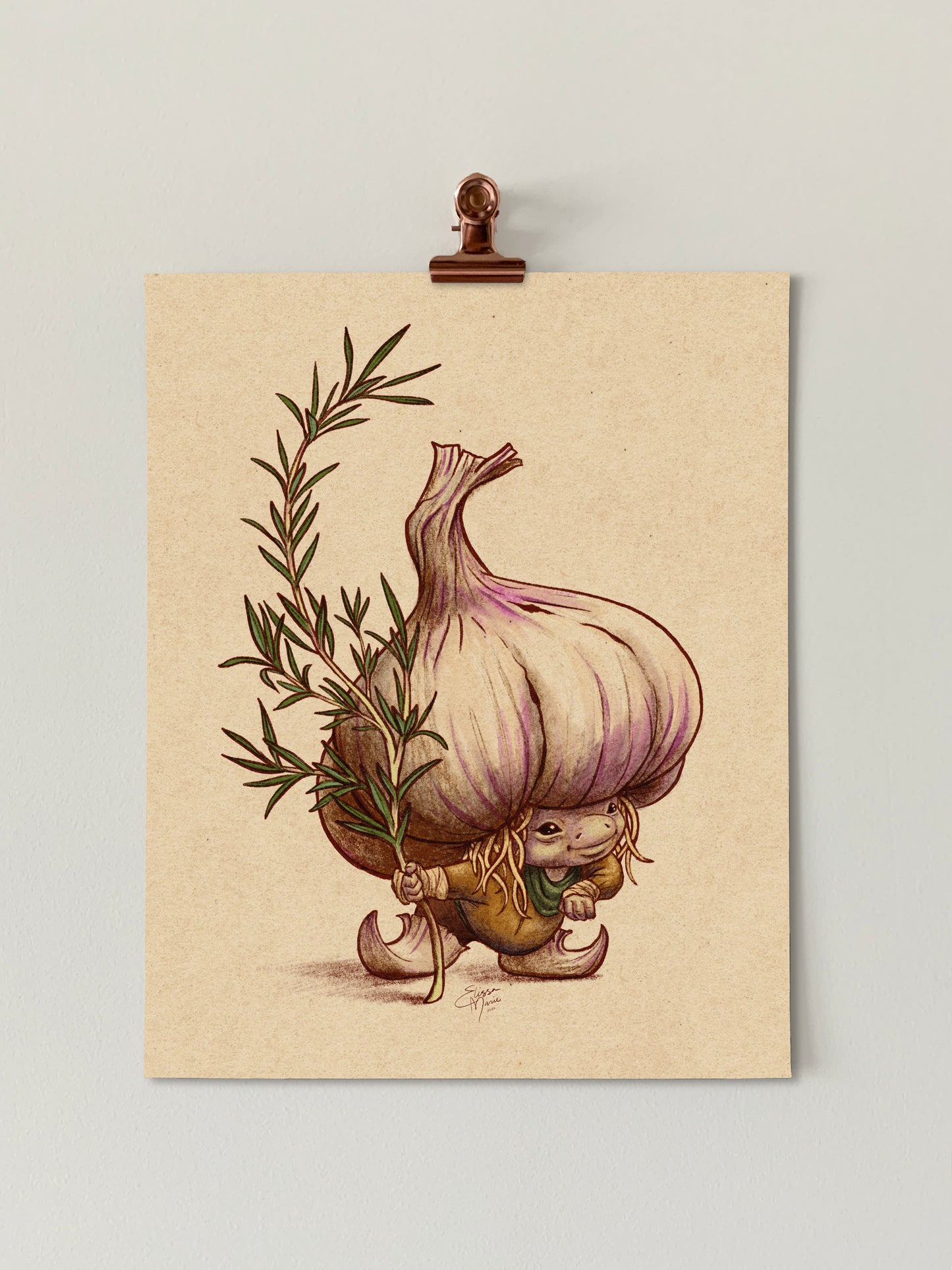 Sprig Garlic Podling Art Print