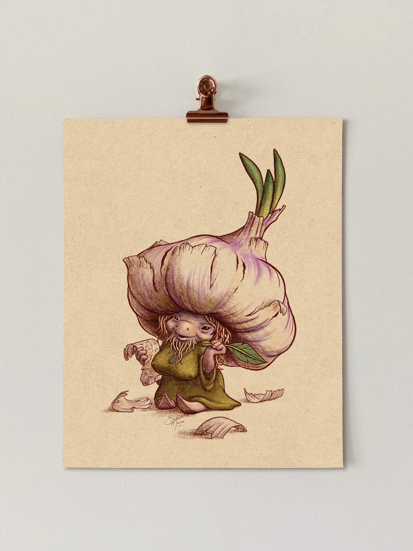 Sprout Garlic Podling Art Print