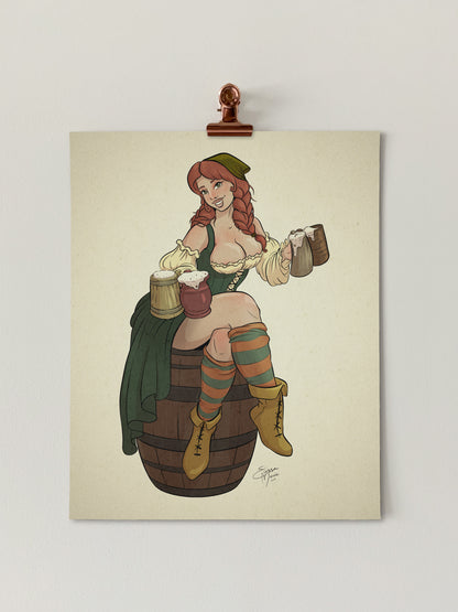 Tavern Wench Pin-Up Art Print