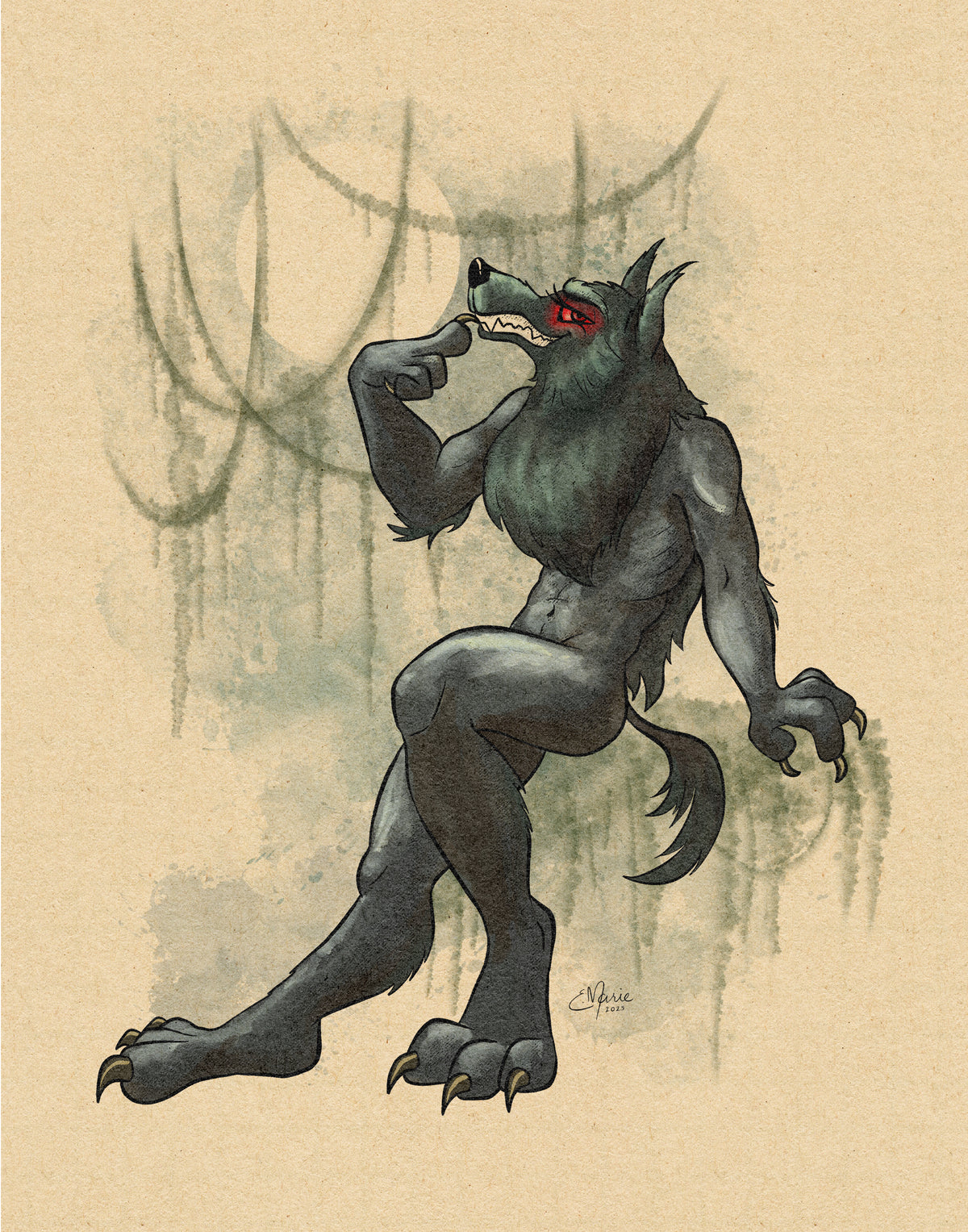 Voodoo Rougarou Rougarou Pinup Art Print – Elissa Marie Creative
