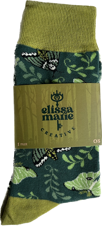 Moth Garden Socks