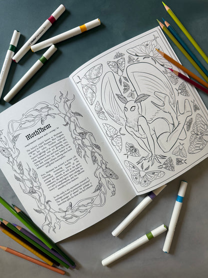 *PRE-ORDER* Wicked Woods Adult Coloring Book: Cryptid, Fungi, & Folkloric Pin-Ups