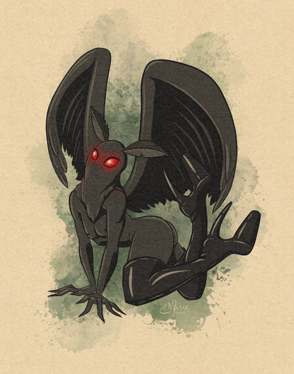 Moth-Them Pinup Art Print