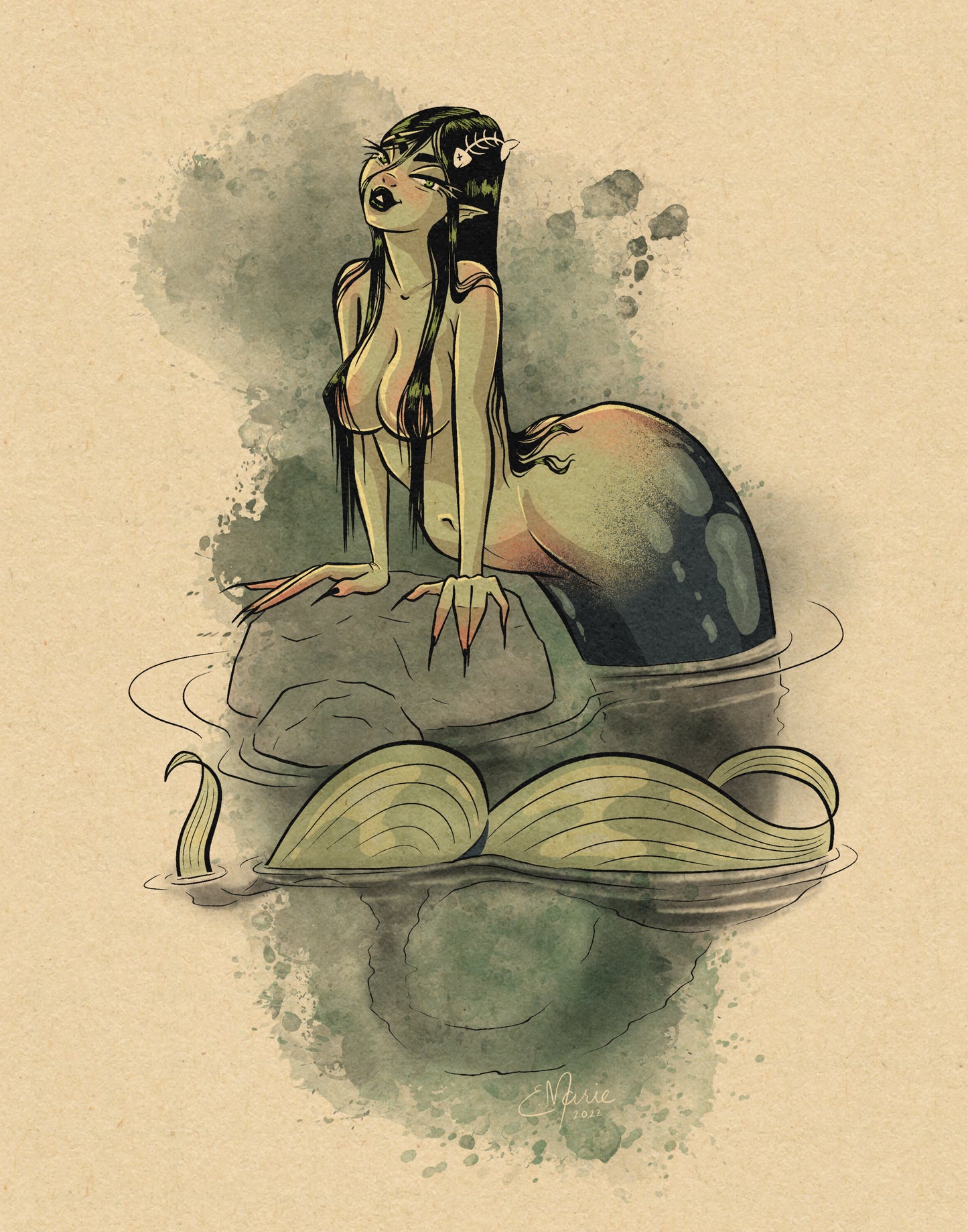 Rusalka Pinup Art Print
