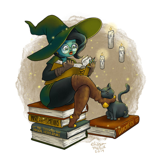 Book Witch Art Print