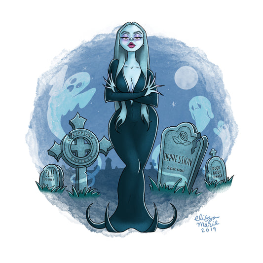 Cemetery Witch Art Print