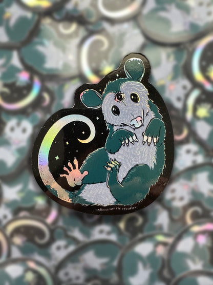 Cosmic Opossum Holo Sticker