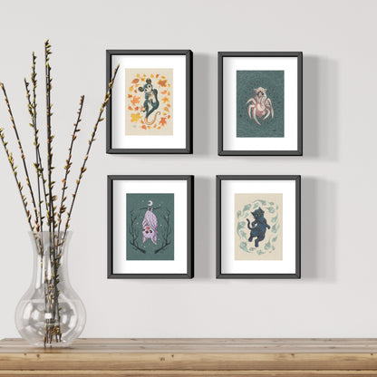 Autumn Opossum Art Print
