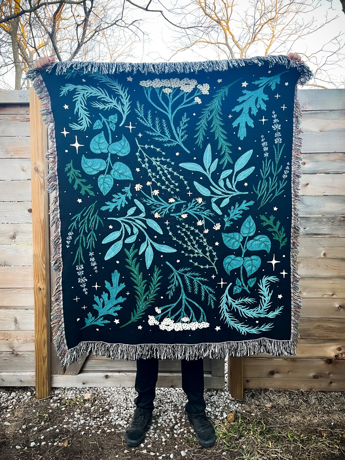Herbaceous Woven Throw Blanket