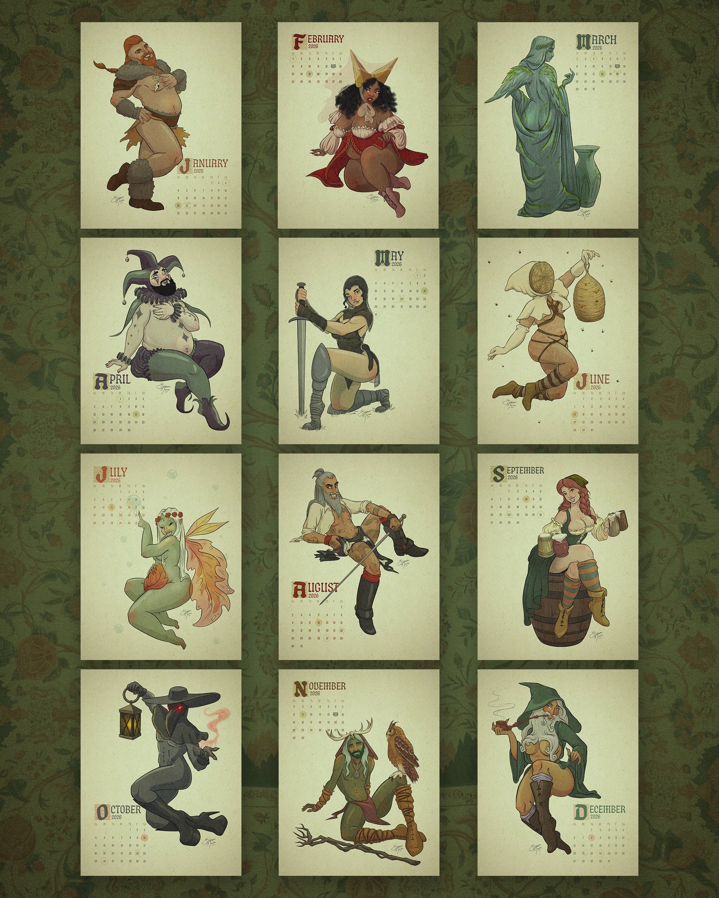 2026 Pin-Up Calendar: Huzzah!