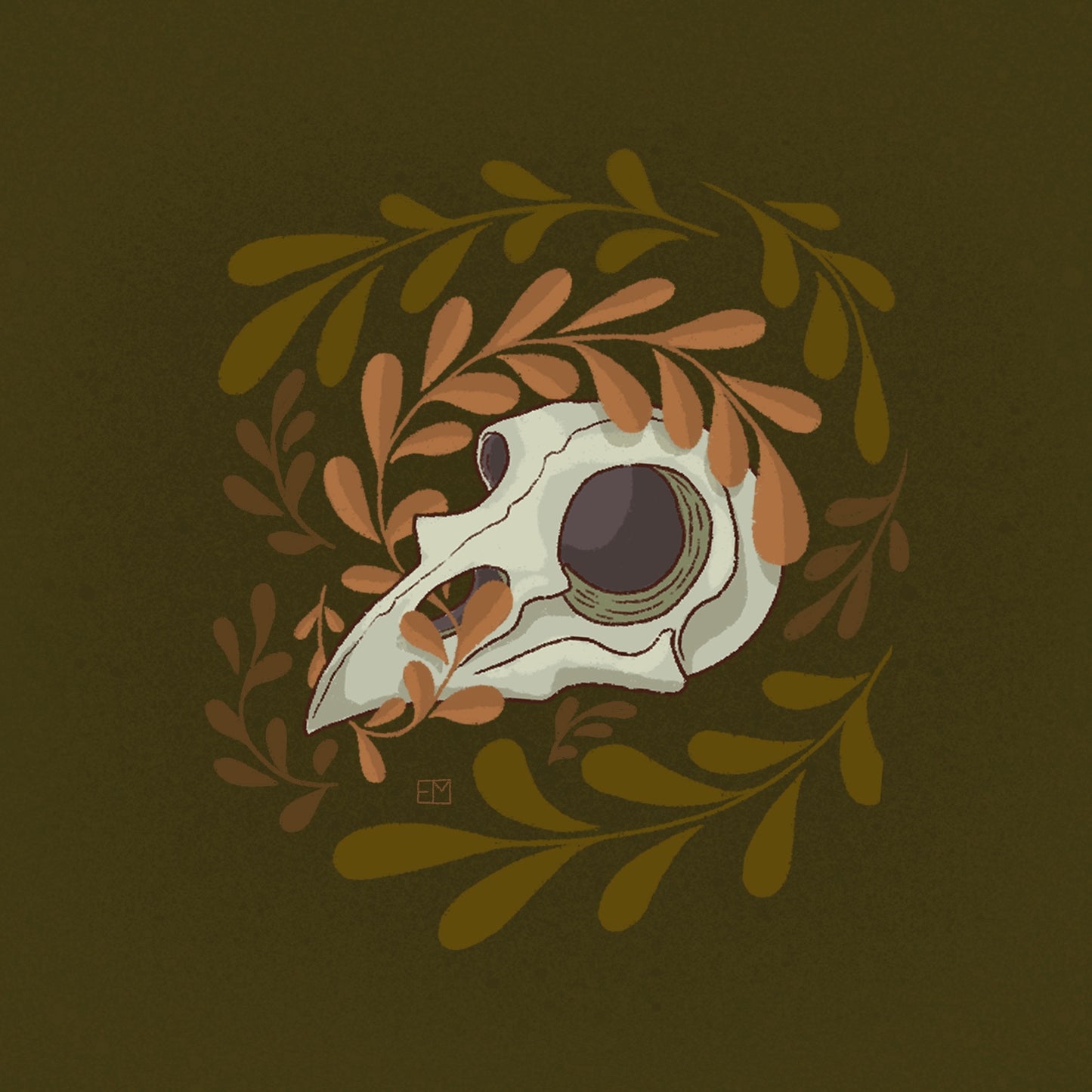 Mini Bird Skull Art Print