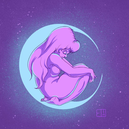 Moon Ladies: Moon Art Print