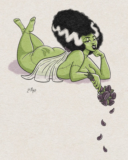 Frankie's Bride Pinup Ghoul Art Print