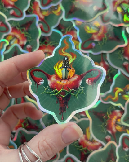 Sacral Heart Holo Sticker