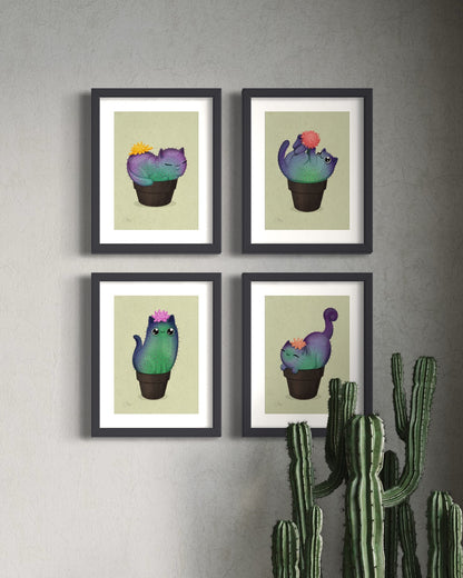 Coral Prickly Purr Catcus Art Print | cactus | succulents
