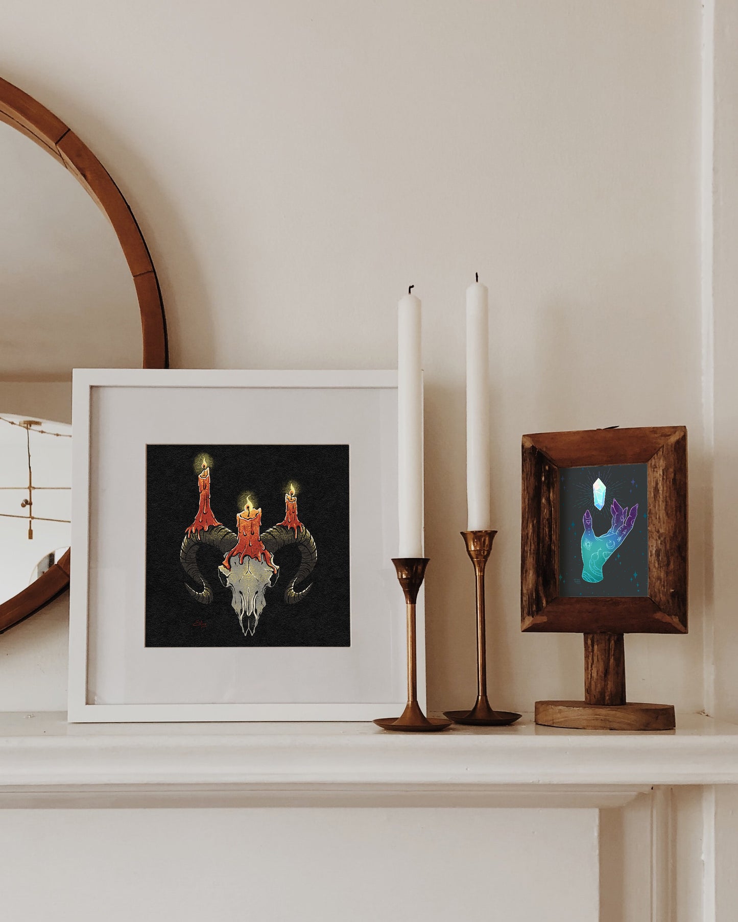 Ram Skull Art Print