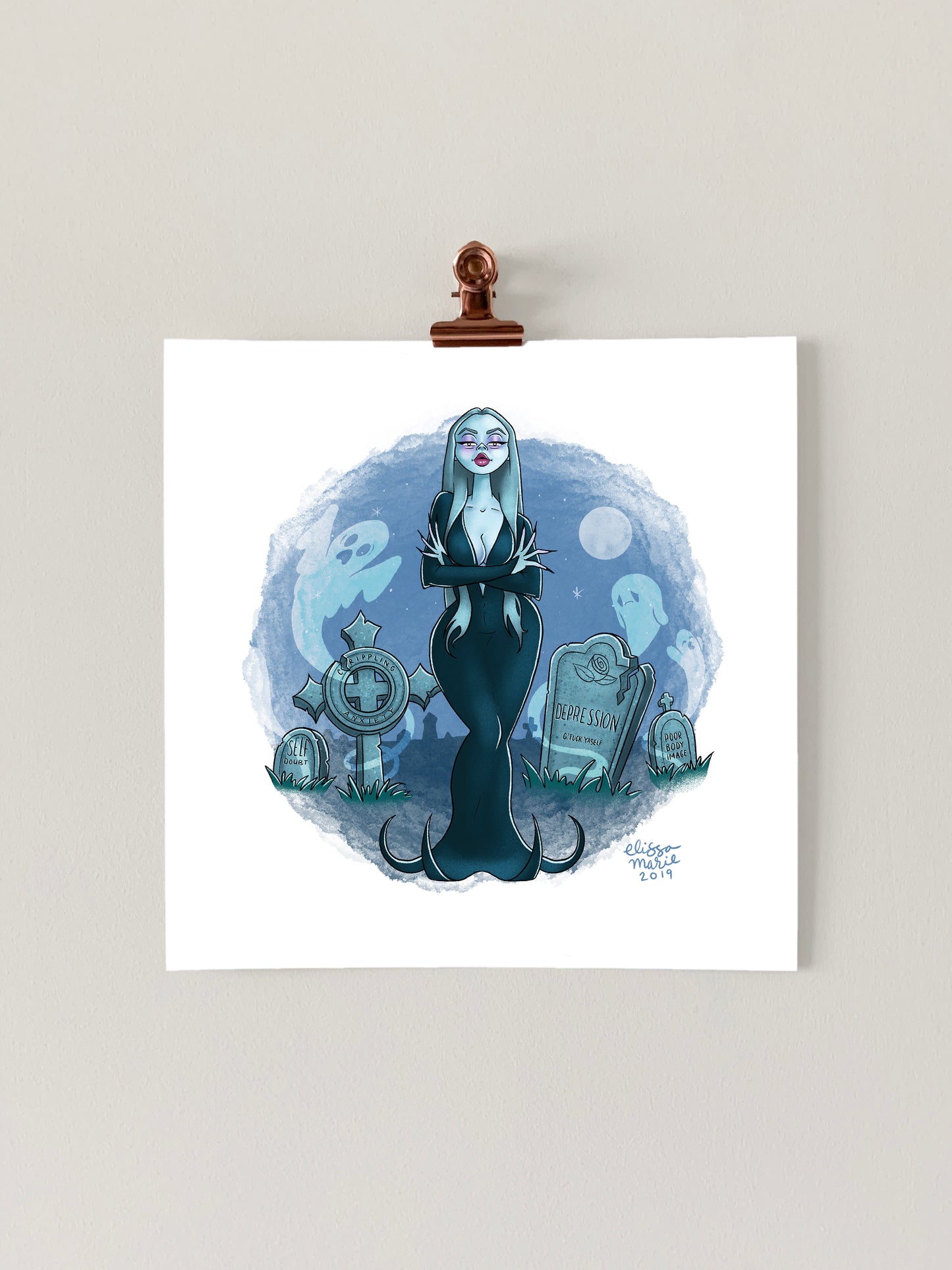 Cemetery Witch Art Print